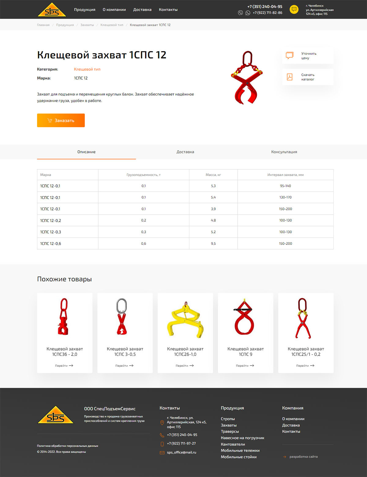 Дизайн-макет карточки товара